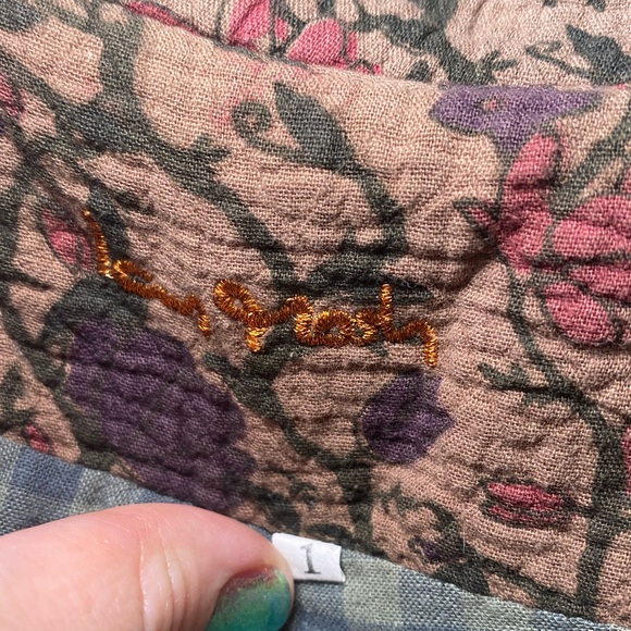 EUC Ian Mosh Double Breasted Floral Gauze Jacket Cotton Puff Sleeve Wearable Art - Picture 4 of 16